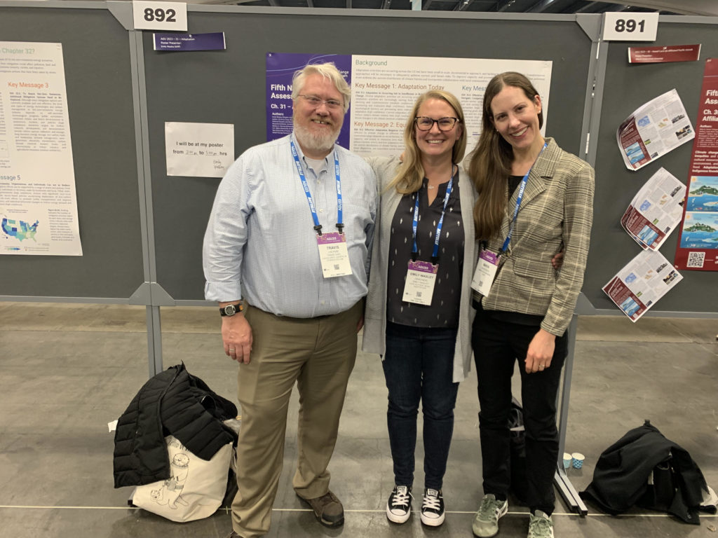 Maya with former ASAP President and lead authors for the National Climate Assessment Adaptation chapter at the American Geophysical Union Fall Meeting in December 2023.